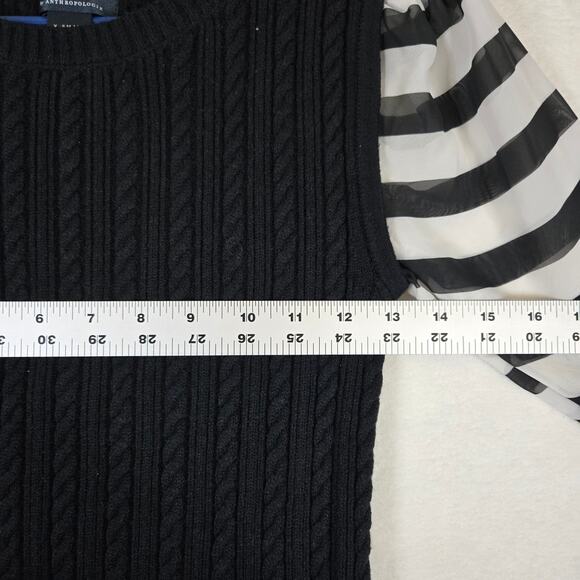 Maeve Anthropologie Contrast Sleeve Sweater Womens XS Sheer Sleeve 0840 - Picture 10 of 12